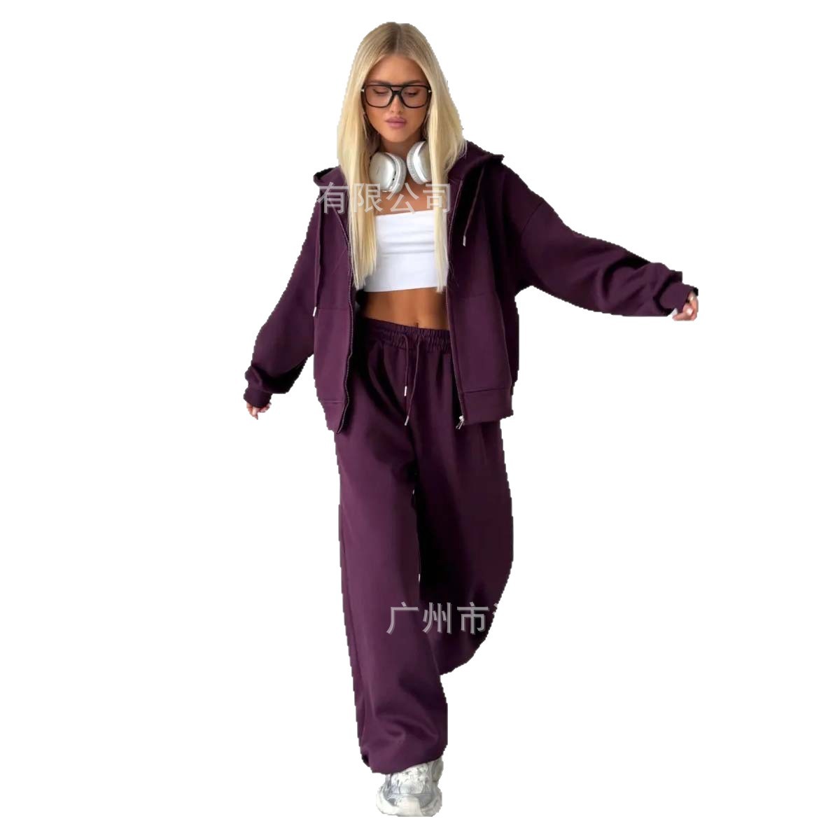 Women's Autumn Sports Suit 2025 New Style, Medium and Large Children's Spring Zipper Shirt Jacket Casual Pants Two-Piece Set