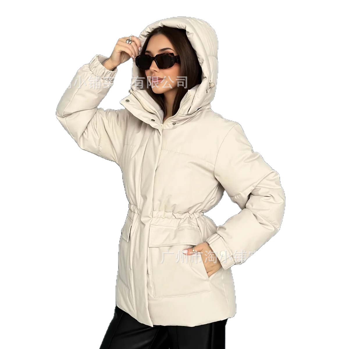 Women's long short cotton jacket