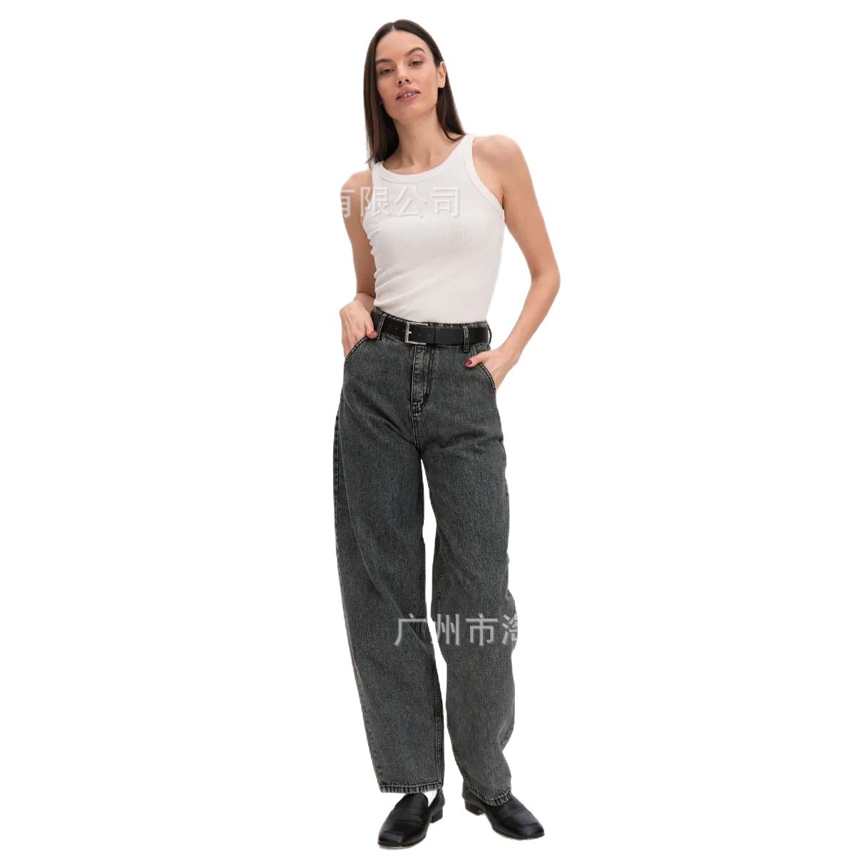 2025 American Retro Blue Jeans for Women, Loose and Versatile Washed Casual Pants, Fashionable Straight Wide-Leg Pants for Women