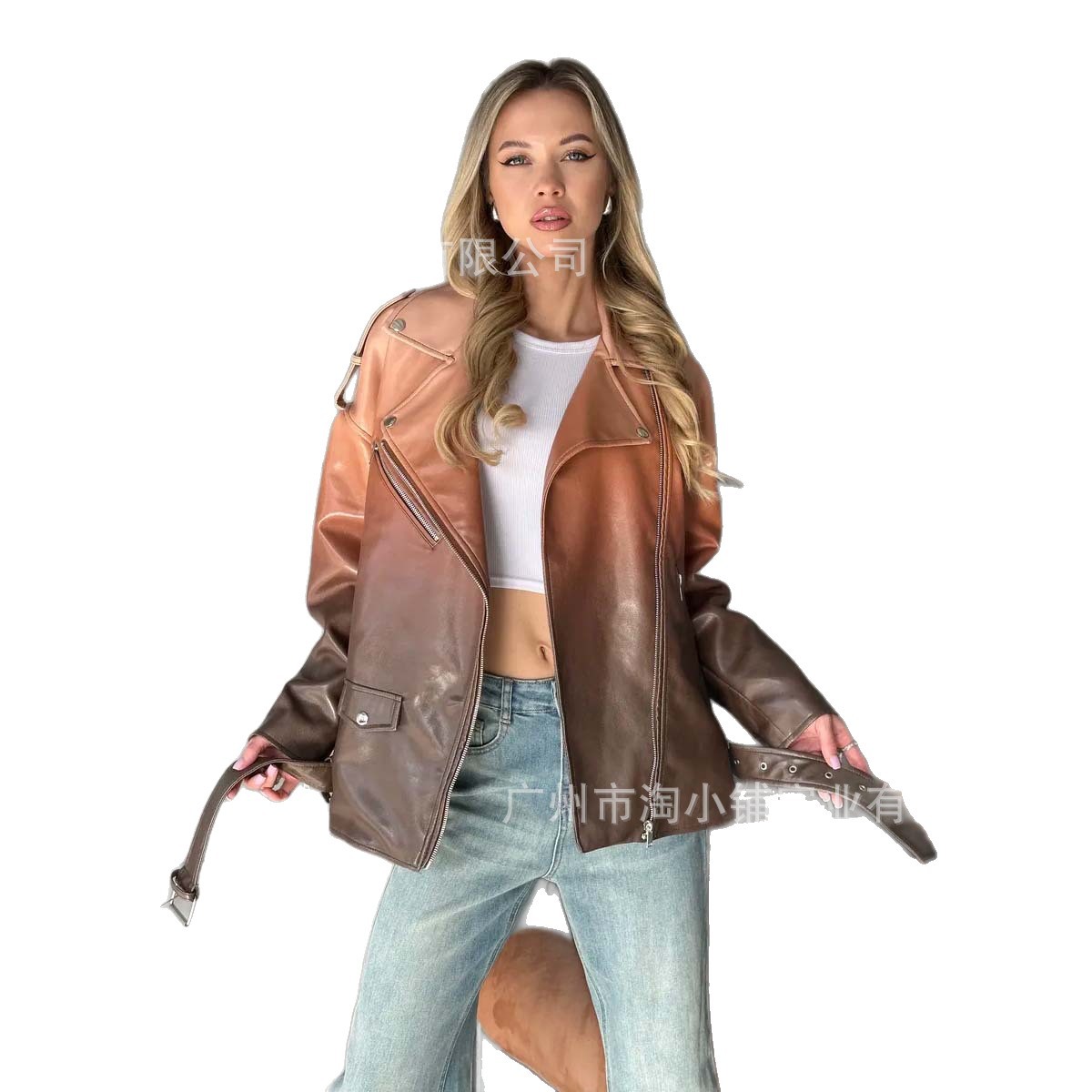 2025 Spring and Autum New Korean Style Loose Casual Motorcycle Small Pu Leather Jacket Leather Jacket Women's Jacket Looks High-End