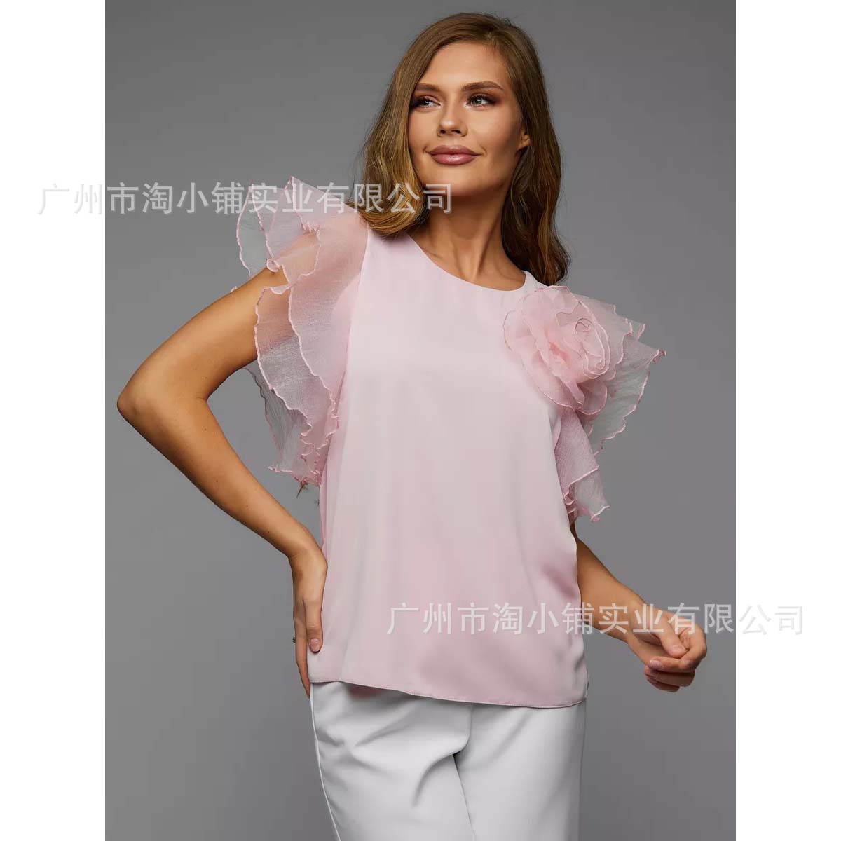 Trendy Short-Sleeve European and American Fashion Women's Clothing Summer Solid Color 2025 New Tops Sexy Women's Sheer Short-Sleeve