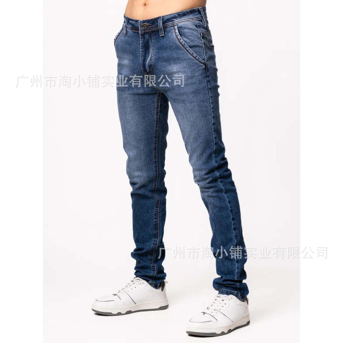 2025 Spring New Arrival Denim Men's Pants Trendy Black Slim Fit High Waist Denim Pants Men's Denim Straight Leg Pants