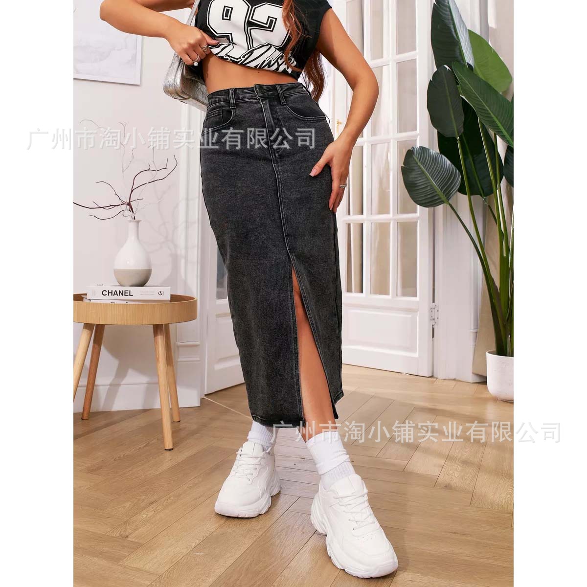 Trendy 2025 Spring New European and American Popular Versatile Stylish Denim Casual Women's Skirt