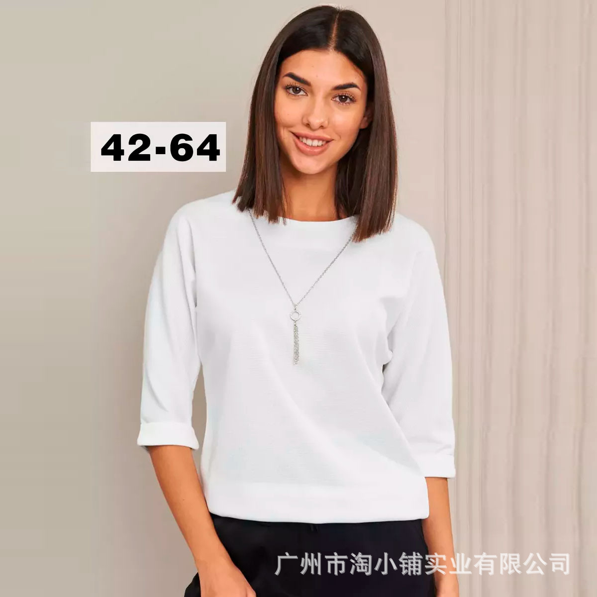 2024 Women's Short-sleeved Casual Summer Top Fashionable Solid Color Loose New Round Neck Top Simple All-match Trendy