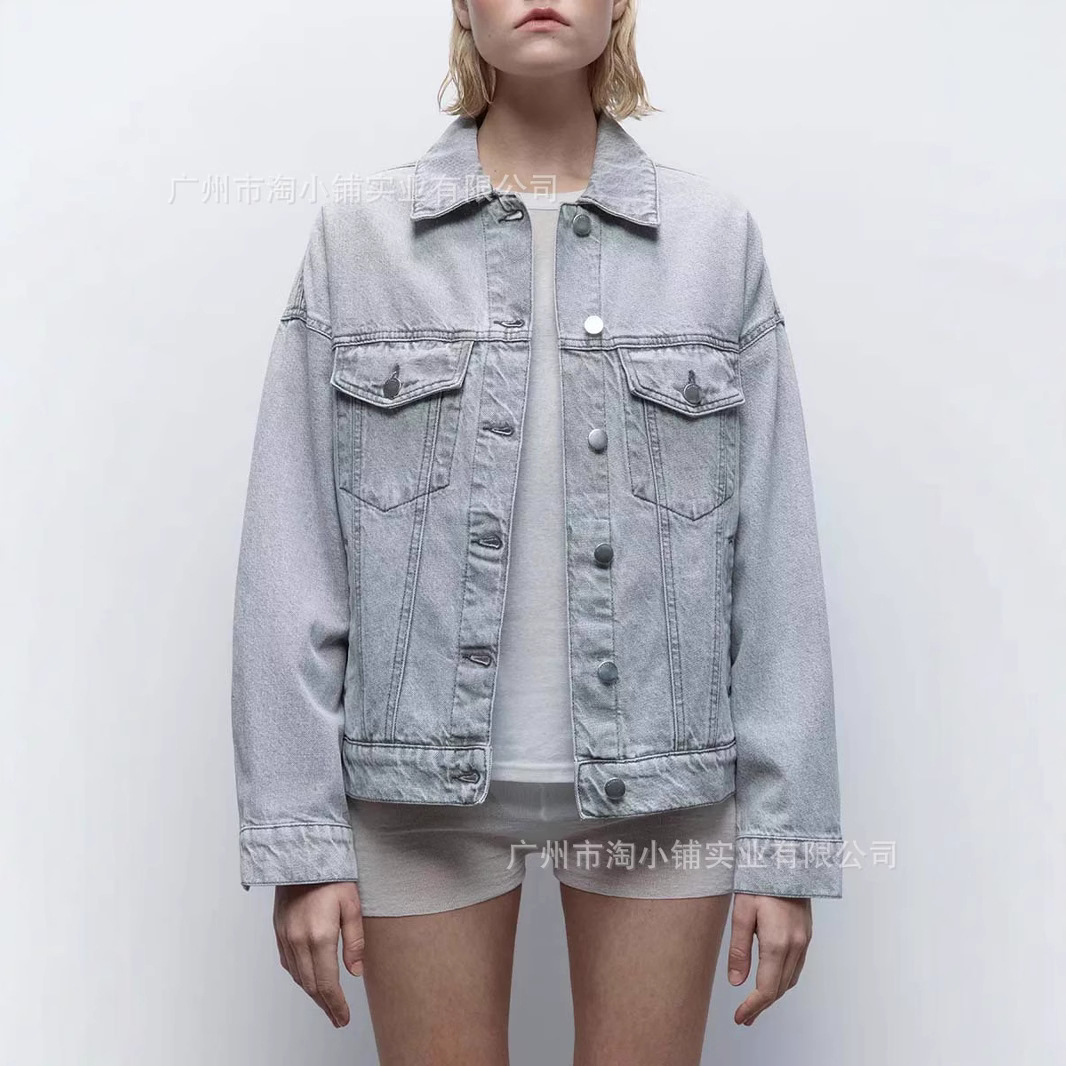 2025 New Coat Denim Jacket Retro Loose Solid Color High-grade Simple All-match Commuter Denim Jacket