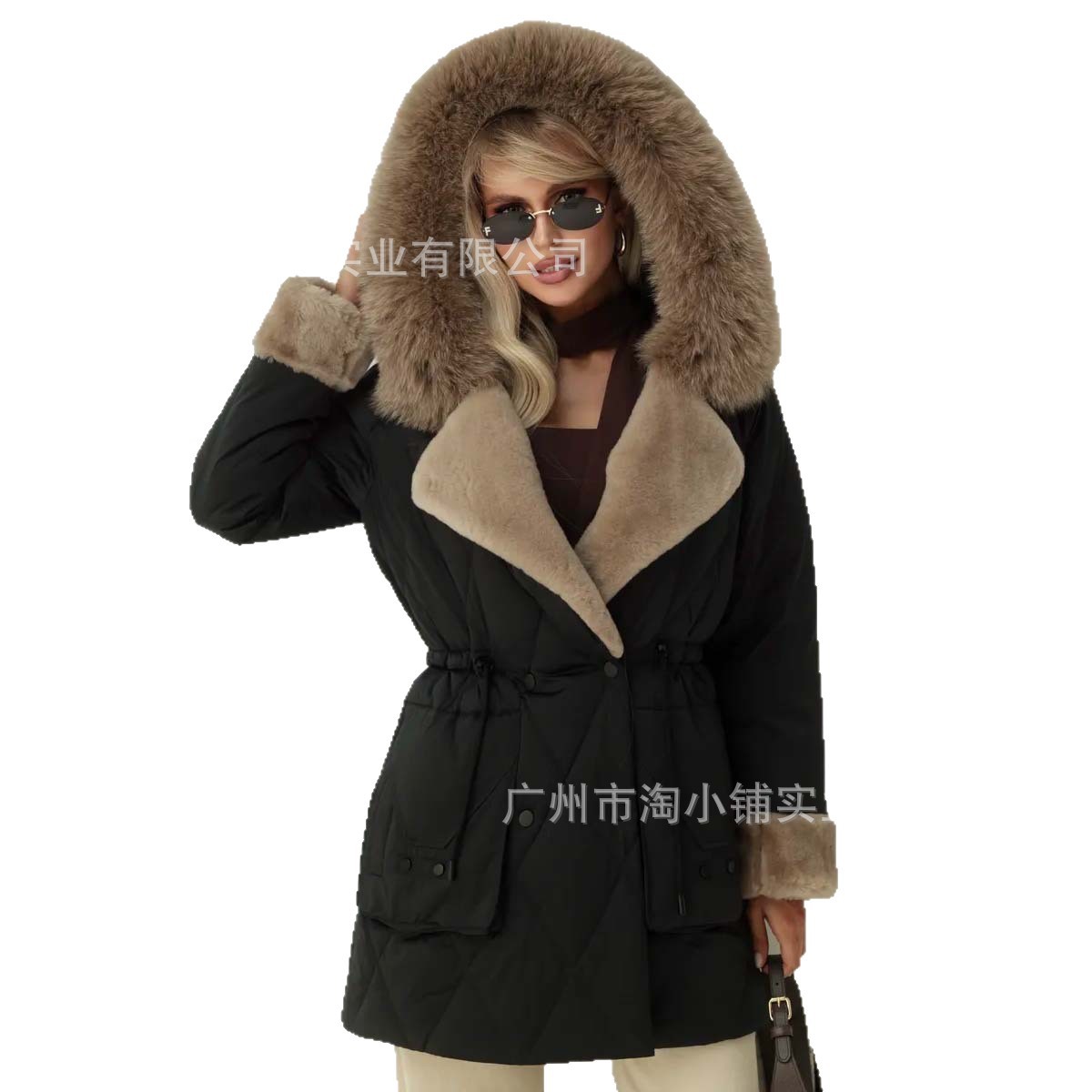 2025 New Style Full Leather Mink Liner Detachable Short Parka Women's Waist Slimming Jacket for Small People
