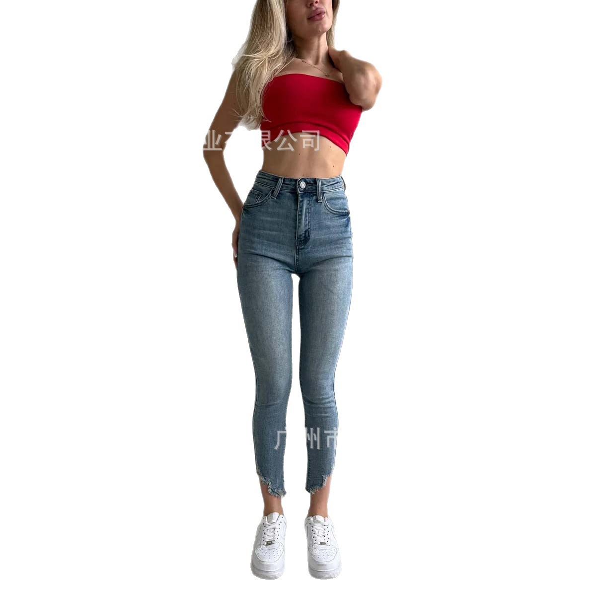 Women's High-Waisted Slim-Fit Stretch Skinny Jeans, 2025 Autumn New Korean Style Pencil Cropped Pants