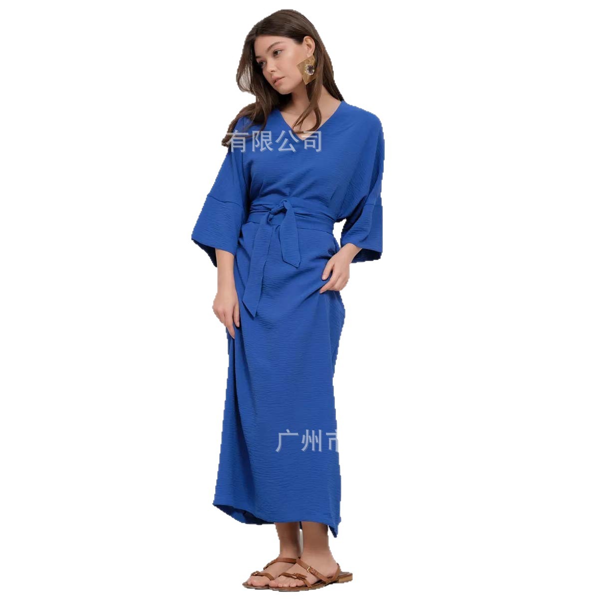 2025 European and American Pure Color Diagonal Lace Design Dress Loose Large Size Casual Long Skirt Summer Round Neck Robe