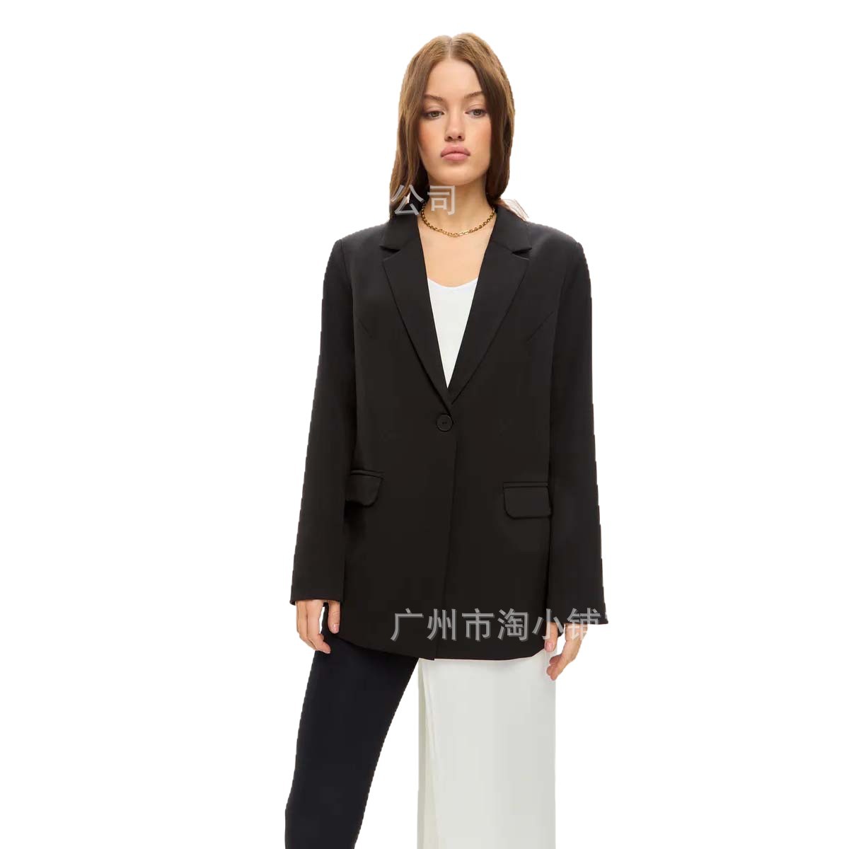 Winter New Style Lady Casual Top Black Suit Jacket for Women