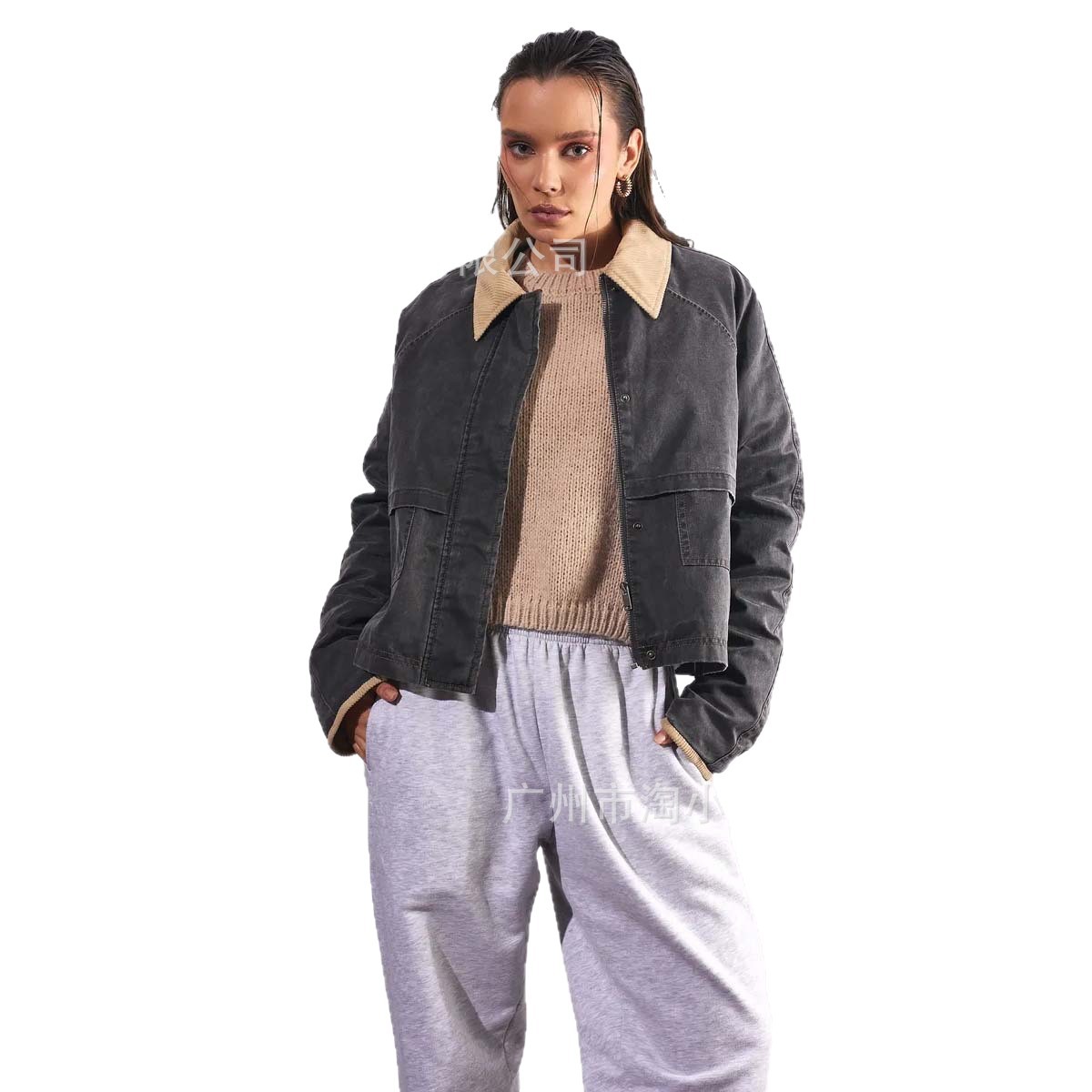 2025 New Style Lapel Fashion Light Mature Denim Women's Jacket Spring and Autumn Coat High-End Loose Casual Trendy Top