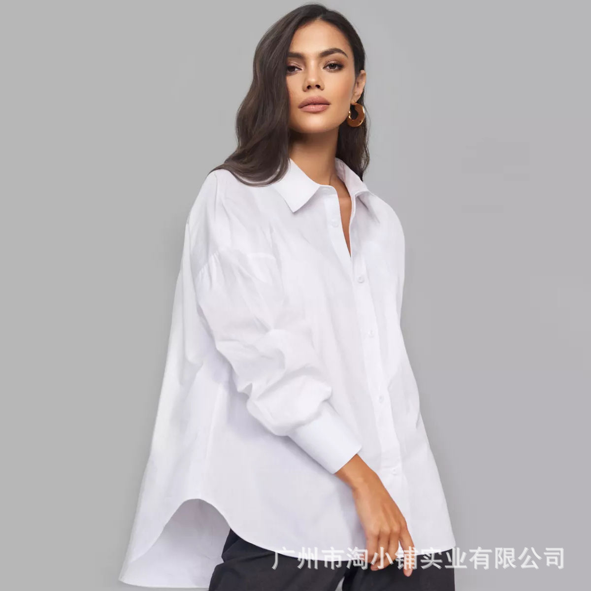 2024 Cross-border Women's Jacket Classic All-match European and American Fashion All-match Women's Casual Shirt Loose Long-sleeved Shirt