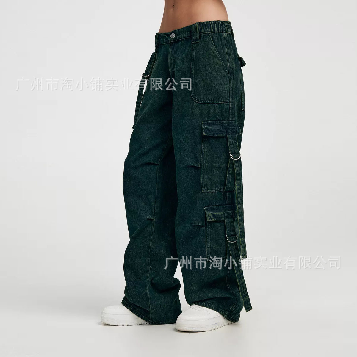 2024 New Cross-border Jeans Men's and Women's Loose Wide-leg Pants American Street Retro Old Washed Color Popular All-match