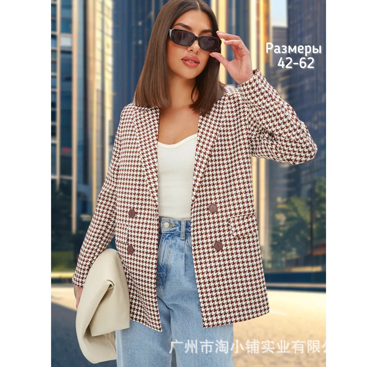 2024 new factory direct wholesale Europe and the United States cross-border spring women's texture short suit coat spring and autumn suit