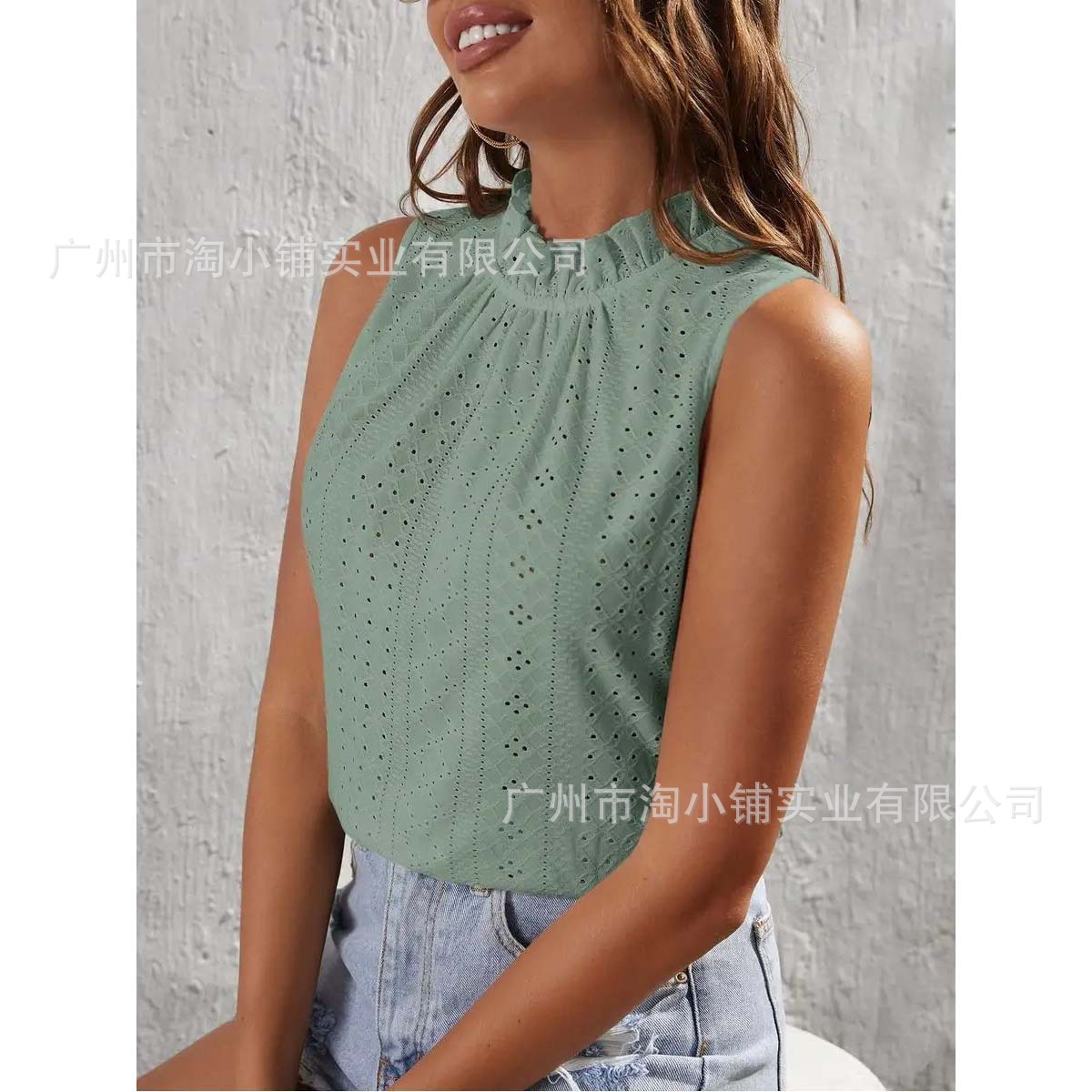 Women's Polka Dot Lotus Leaf Shirt