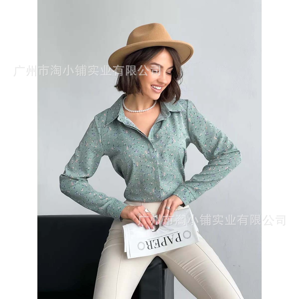 Trendy Fashion Long-Sleeve Shirt Women's Clothing 2025 Summer New French Versatile Floral Women's Top Shirt