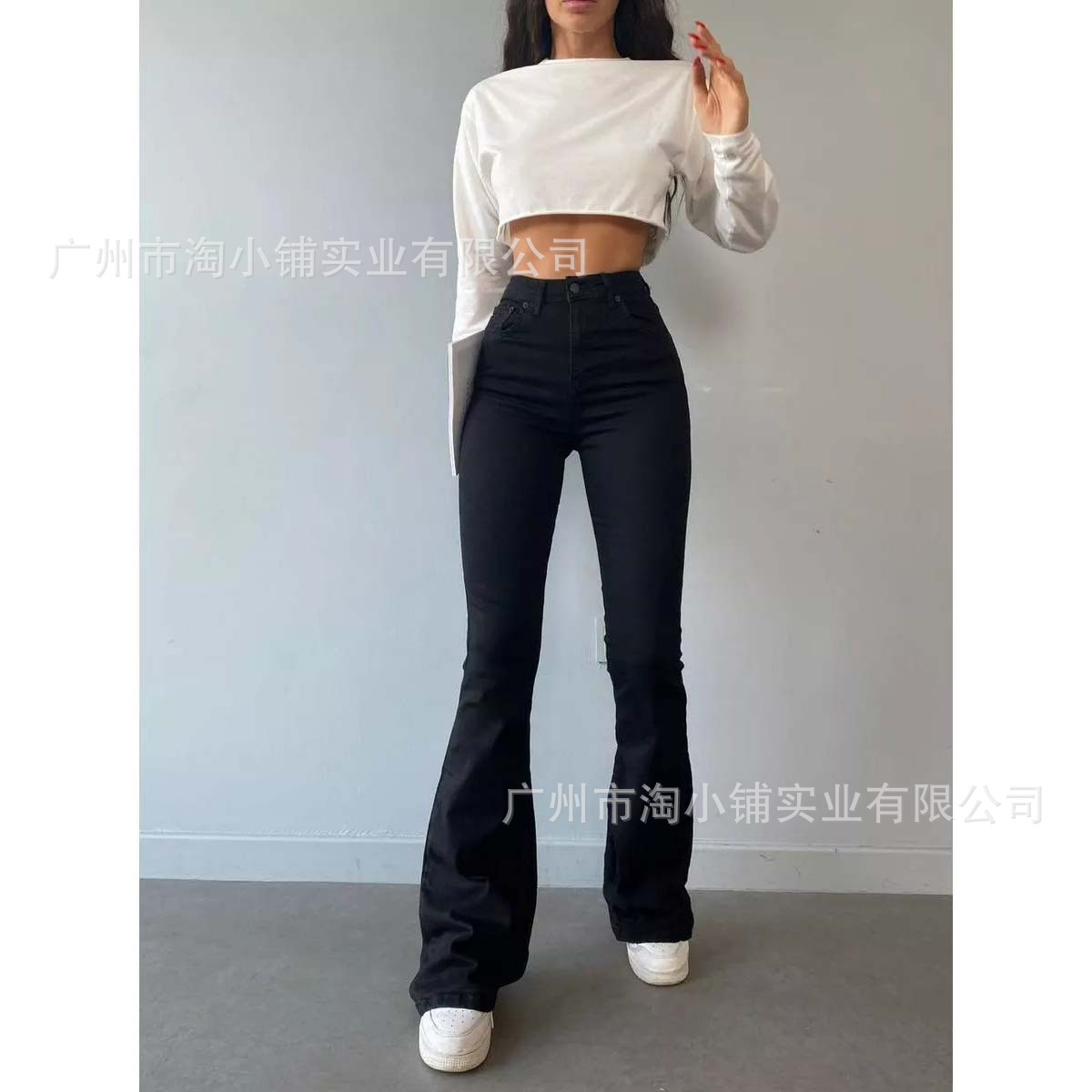 Trendy Jeans Women's Small High Waist Stretch Slim Micro-flared Pants Pear-shaped Stretch Women's Jeans
