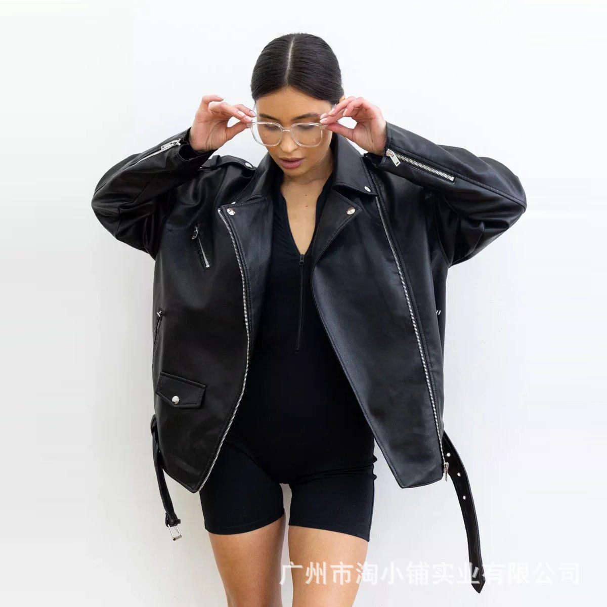 2024 Autumn and Winter New Unisex Korean Style Fashionable Casual Leather All-match Western Style Fashionable Simple High-end Design Sense Trendy