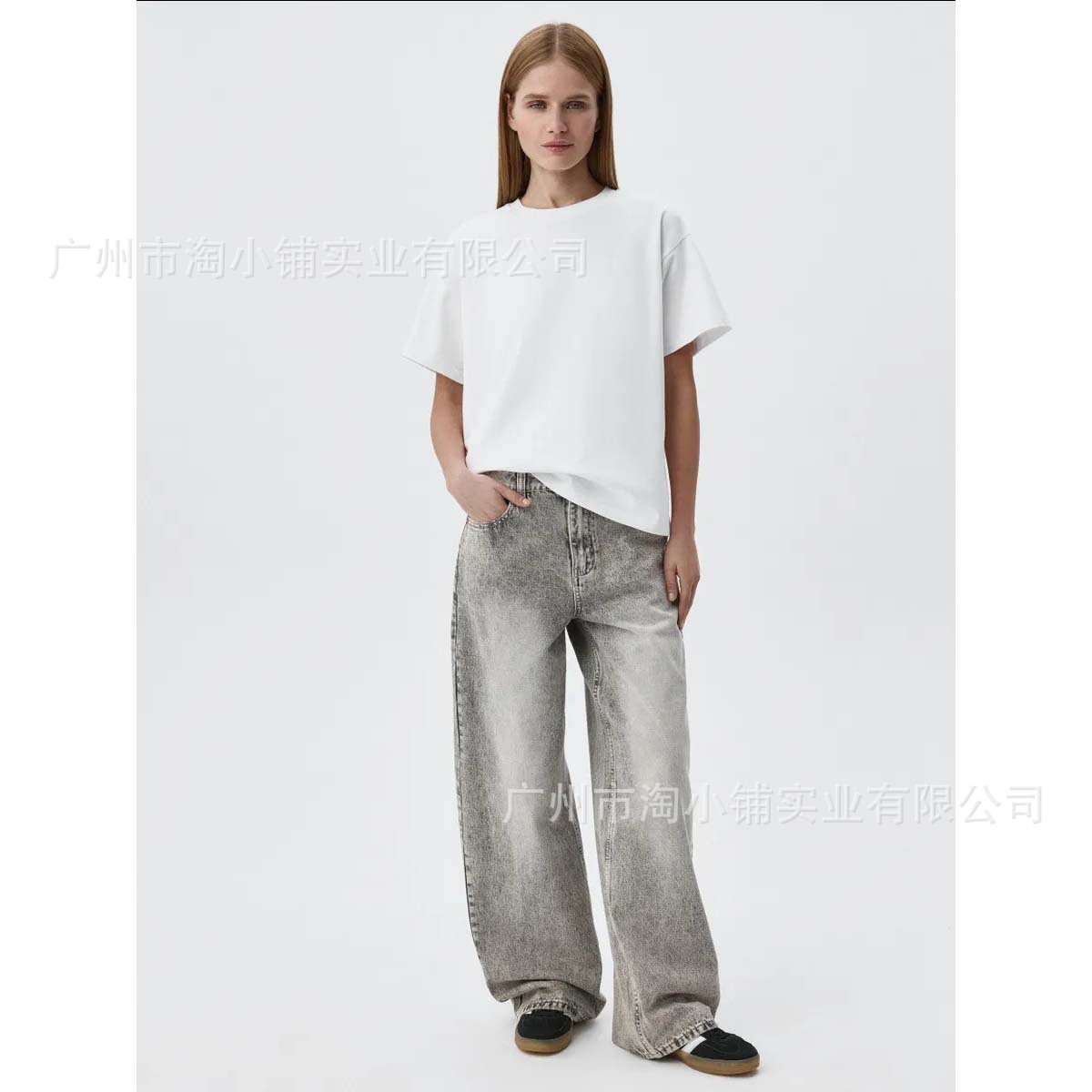 Vintage 2025 Spring Heavy Industry Washable Jeans Women's American Style Trendy Brand Old Loose Straight Pants for Women