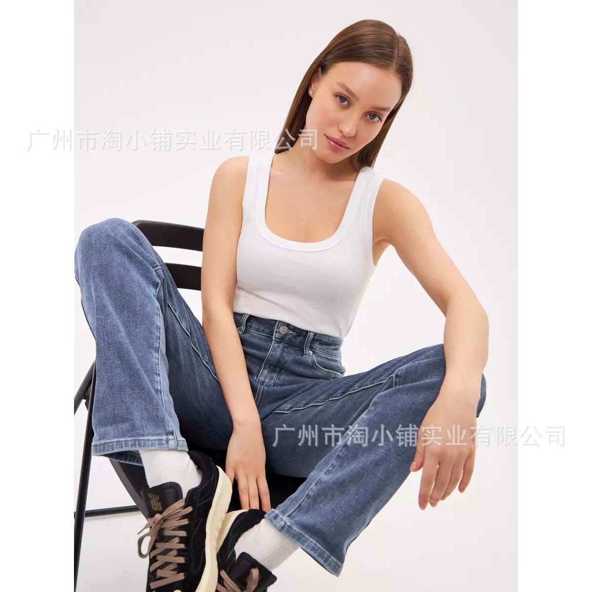 2025 Spring New Denim Jeans Loose Wide Leg Women's Straight Trendy All-match Women's Denim Trousers