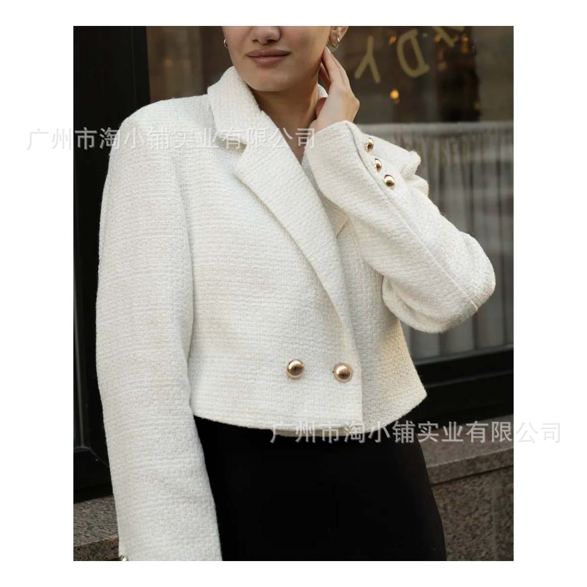 2025 New Summer Women's Fashion Textured Short Casual Suit Jacket Small Fragrant Style Short Tweed Top