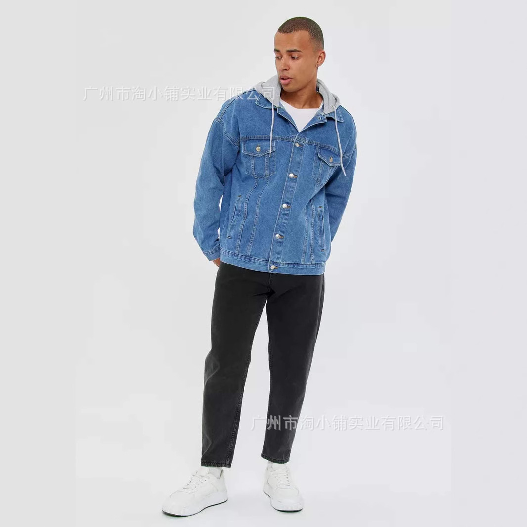 2025 New Fashion Hong Kong Style Denim Jacket Men's Loose Handsome All-match Spring and Autumn Outer Wear Korean Style plus size Jacket