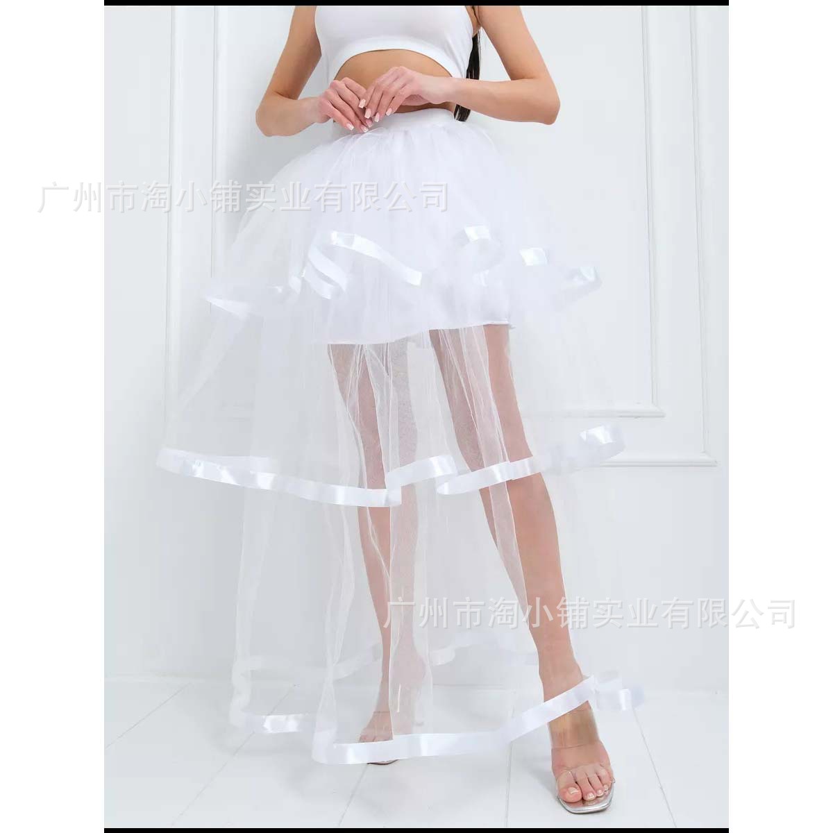 2025 New Summer See-Through Mesh Skirt, Trailing Wedding Dress, Elegant and Versatile Women's Mesh Pleated Skirt