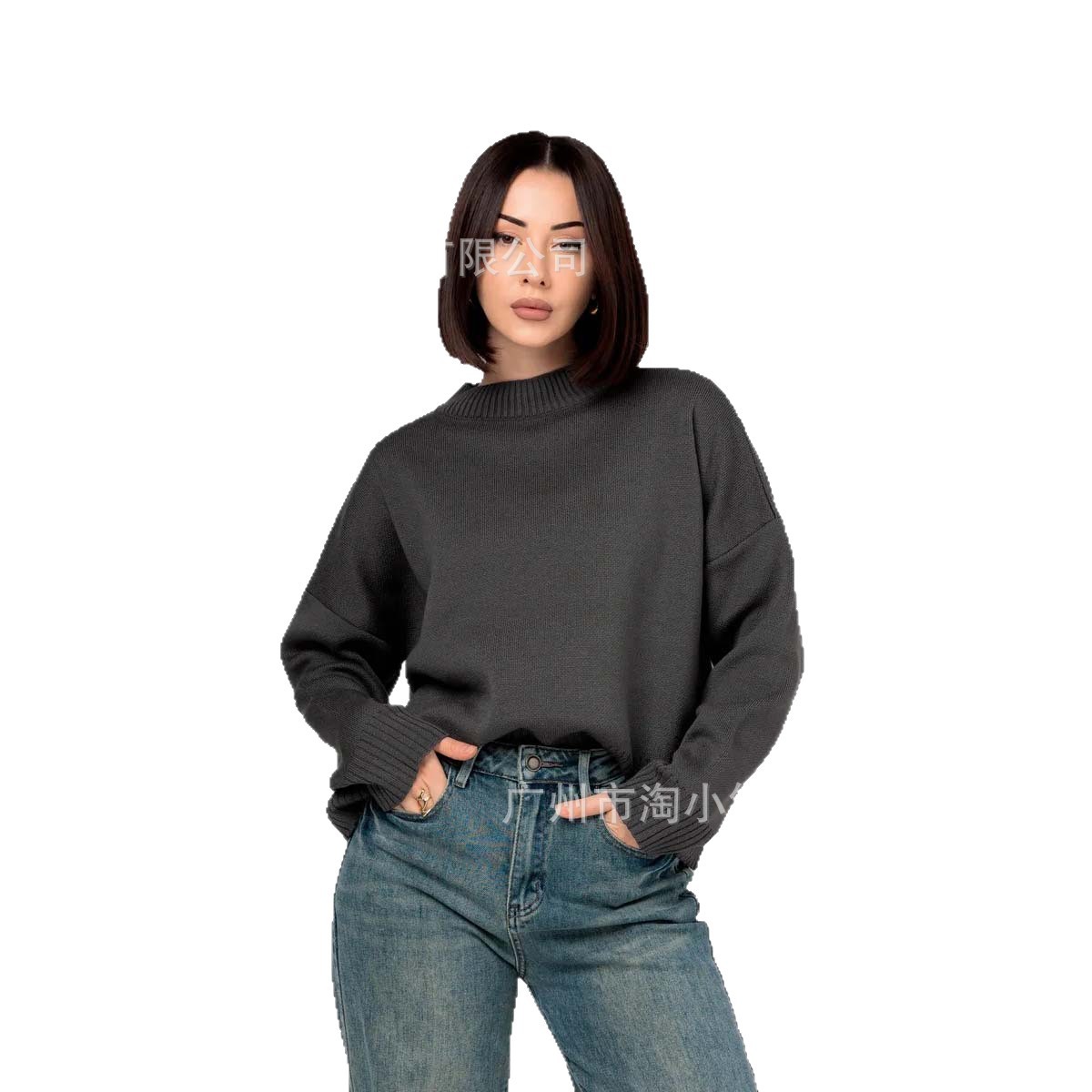 毛衣女秋季冬外穿2025新款洋气韩版宽松慵懒半高领针织软简约上衣