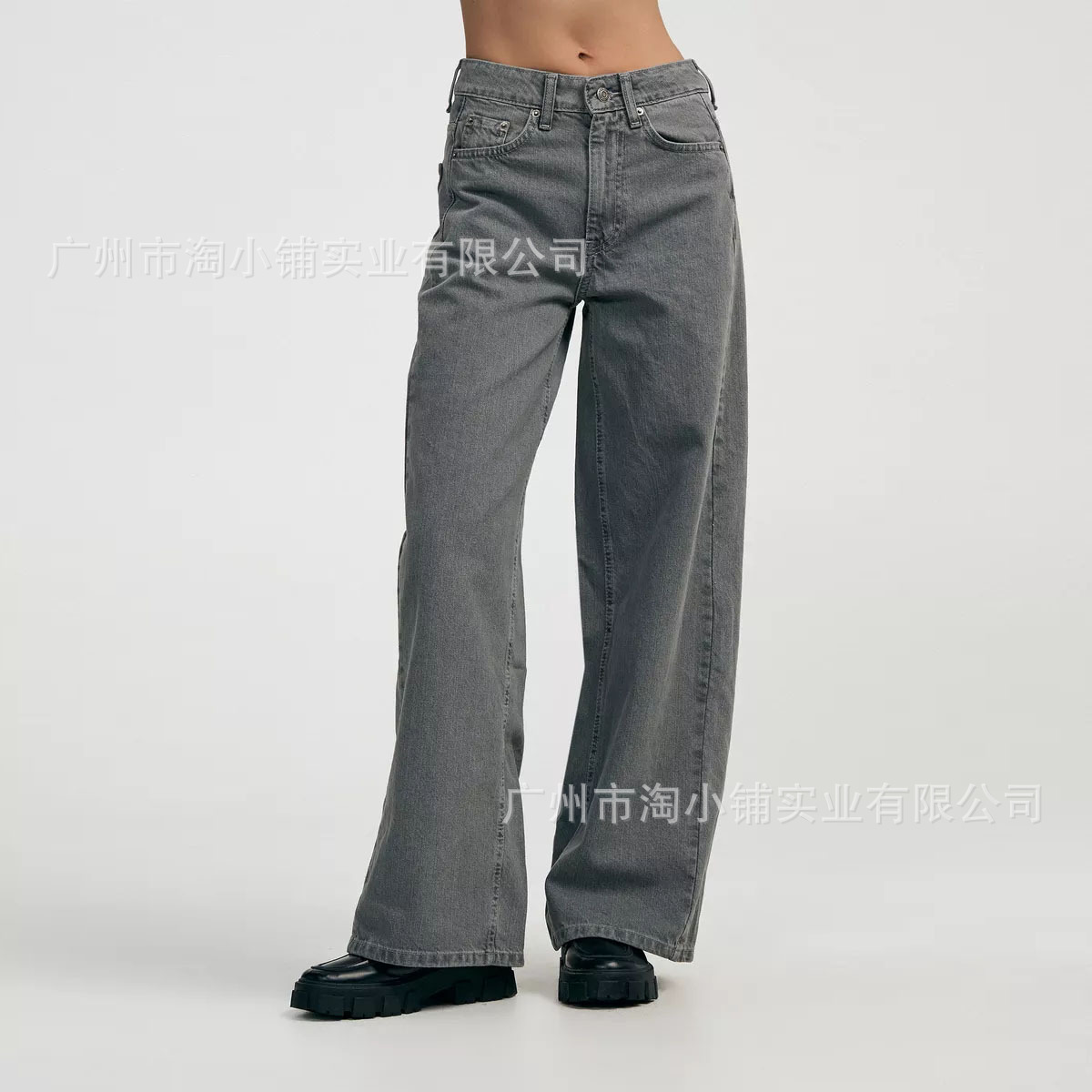 2024 new European and American cross-border explosions wholesale jeans wide leg high waist Denim pants straight fashion casual pants