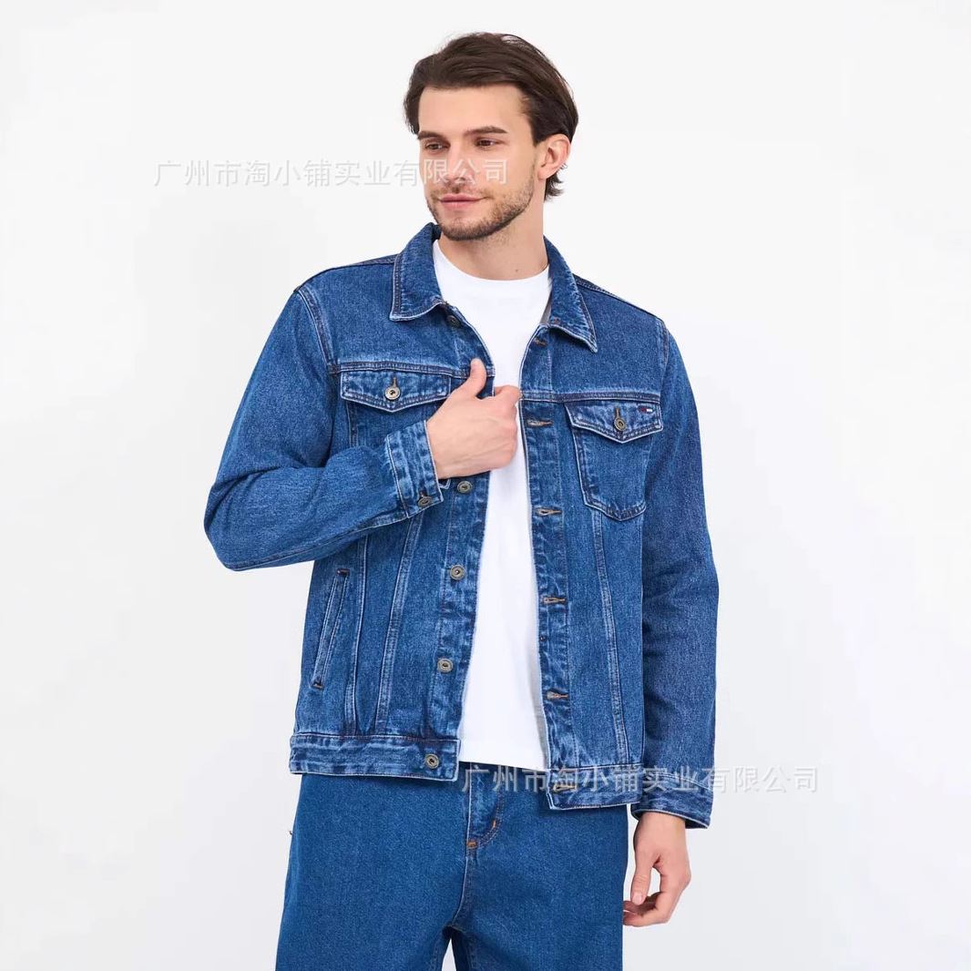 2025 New Denim Jacket Men's Spring and Autumn Korean Style Fashionable Work Jacket Fashionable Brand Loose All-match plus size Top