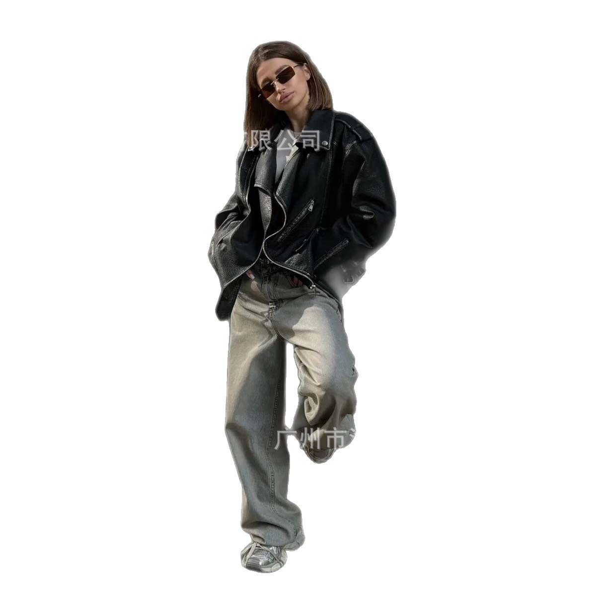 Street Cool Motorcycle Clothing Pu Leather Jacket Women's Autumn New Niche Design Loose Elegant Jacket Top Trendy