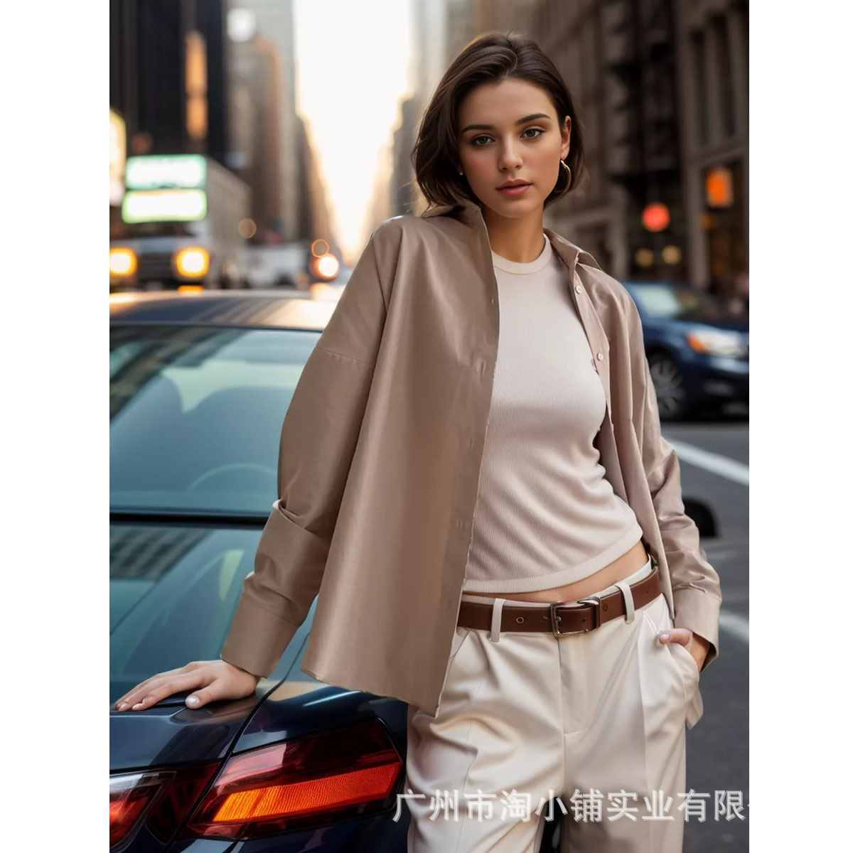 2024 Cross-border Fashion Trend Women's Clothing New Suit Casual Suit suit khaki Long Sleeve Jacket Commuting
