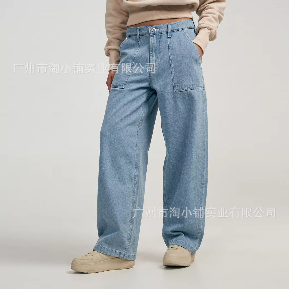 2024 manufacturers wholesale wash water wide leg jeans new loose mop retro straight pants street trend Joker