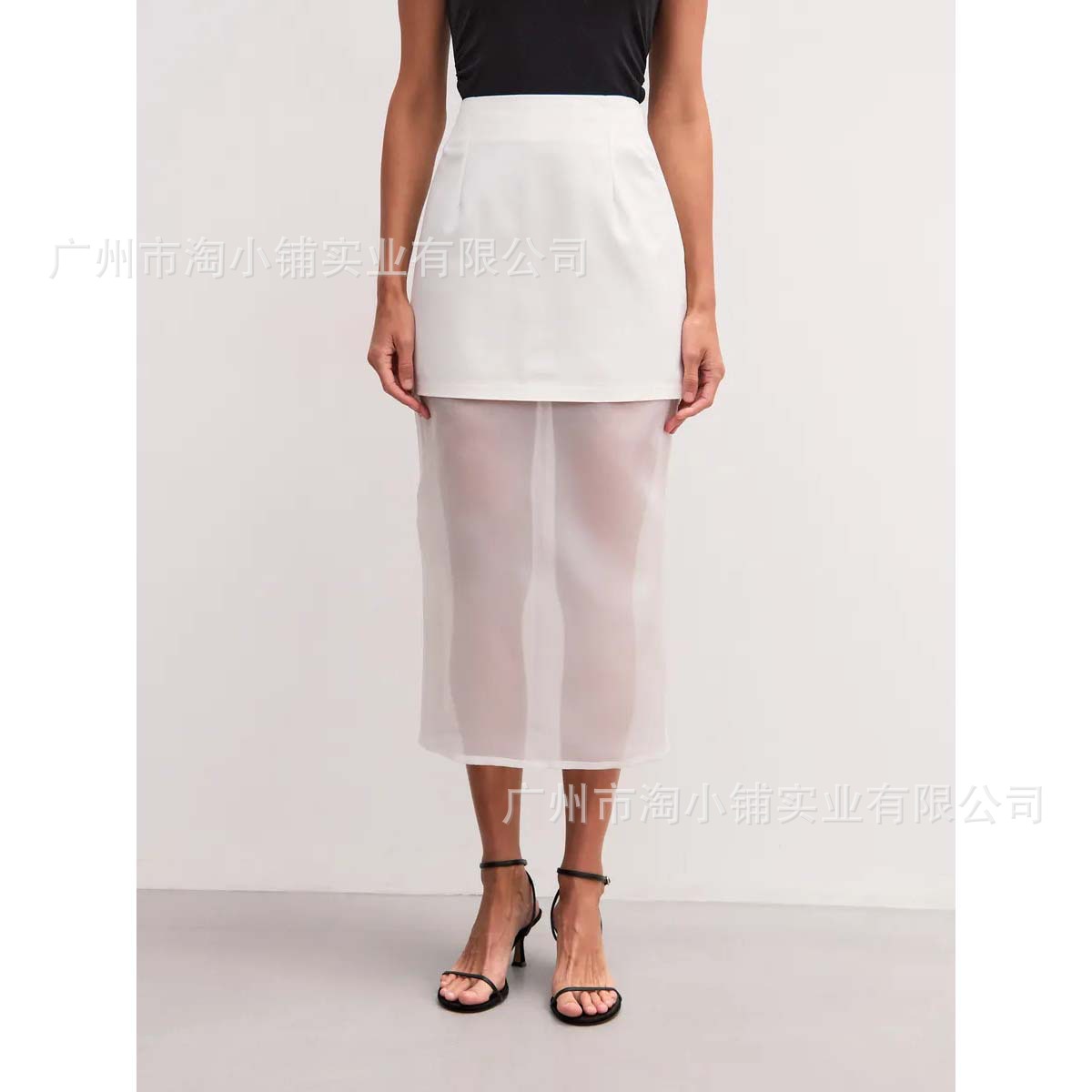 Trendy Sexy Mesh 2025 Solid Color Professional Workwear Suit Skirt A-Line Skirt Slimming Pencil Skirt