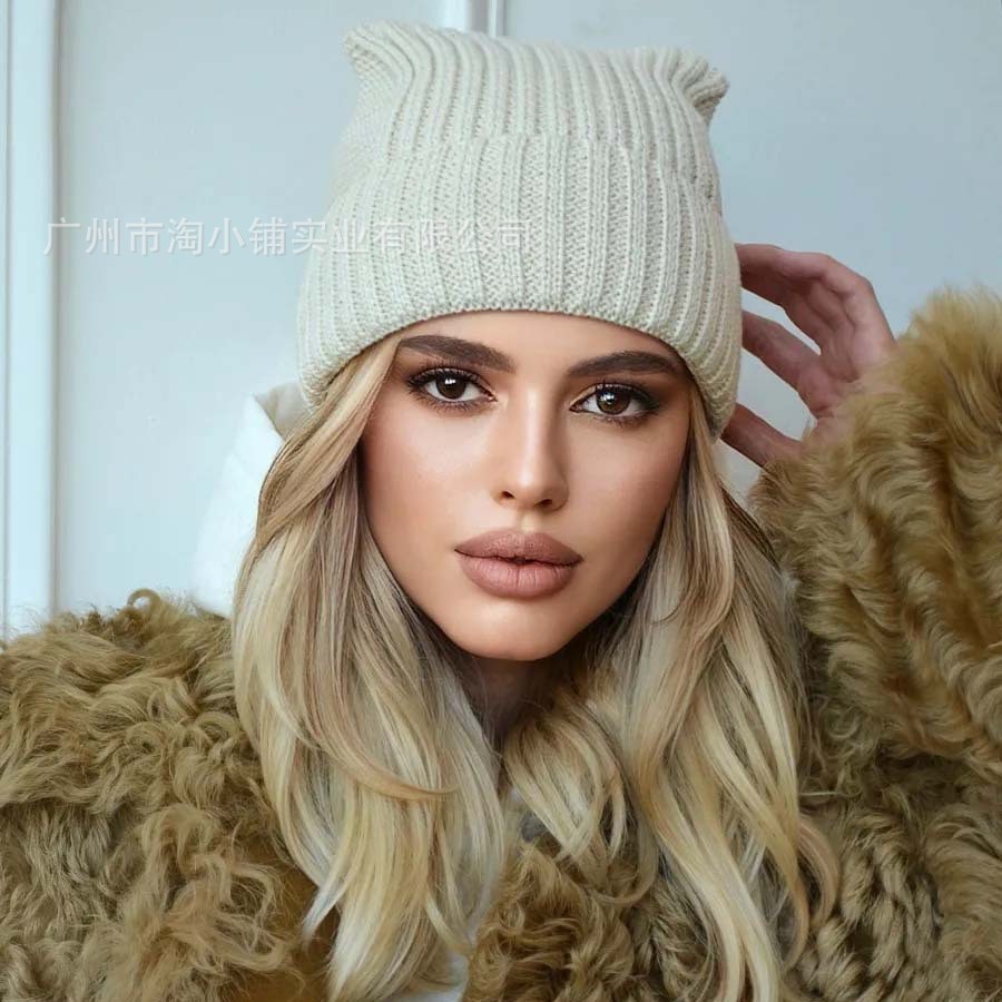 2025 Spring New European and American All-match Hat Autumn and Winter Warm Wool Hat Fashion Knitted Hat Women's Knitted Hat