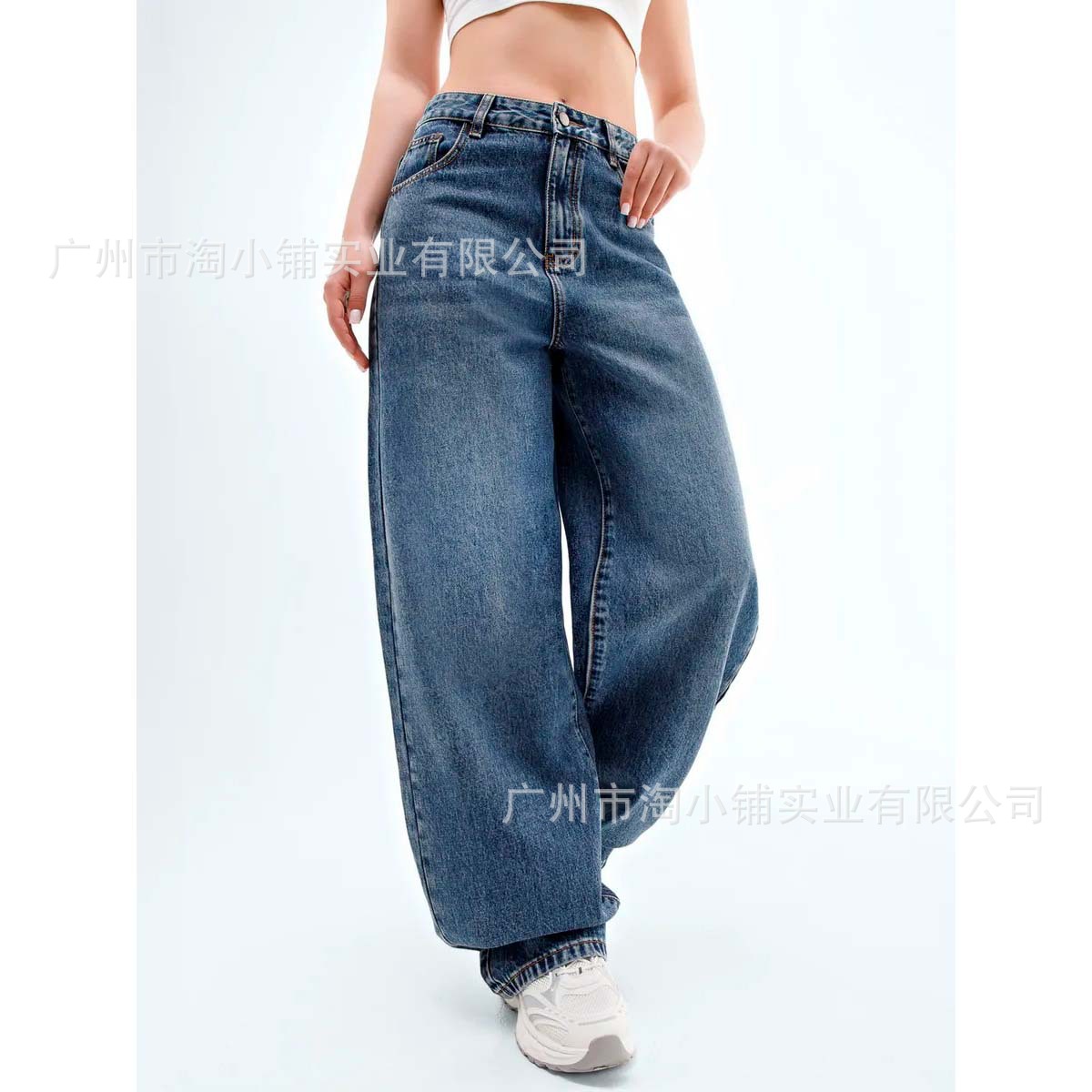 2025 Line Spring New High Waist Jeans Women's Loose Straight Wide Leg Pants Trousers Women's Jeans